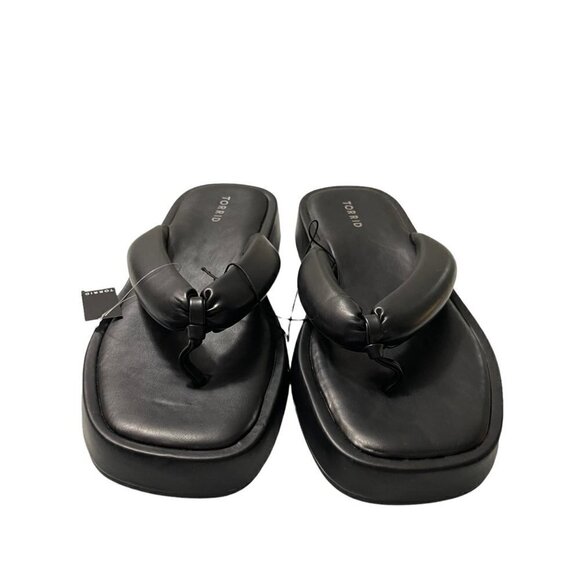 Torrid Womens NWT Faux Leather Black Y2K 90s Chucky Padded Platform Sandals 9.5 - Picture 8 of 8